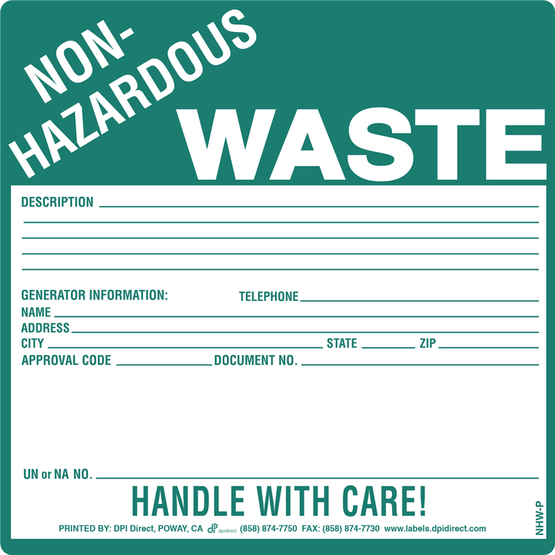 Custom Non-Hazardous Waste Labels custom-non-hazardous-waste-labels