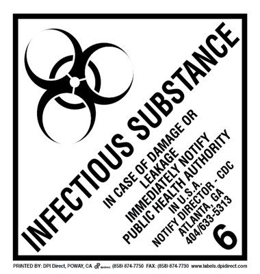 Infectious Substance 6 - (500 /Roll)