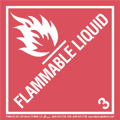 Flammable Liquid 3 - (500 /Roll)