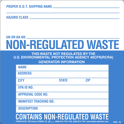 Non-Regulated Waste (P2) - 6x6 