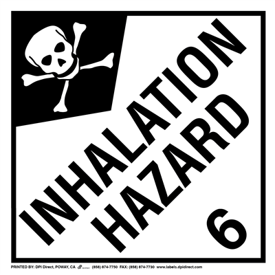 Inhalation Hazard 6 Worded - (25 /Pack)