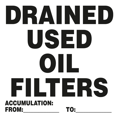 Drained Used Oil Filter - 6x6 - (500 /Roll)