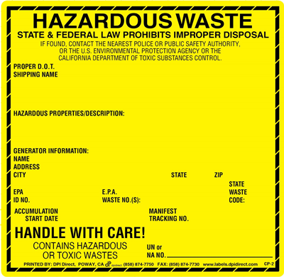 CP-2 - 6x6 Hazardous Waste