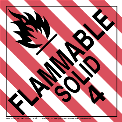 Flammable Solid 4 Worded - (25 /Pack) 