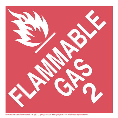 Flammable Gas 2 Worded - (25 /Pack)