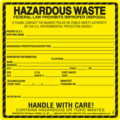  FP-1 Custom Hazardous Waste