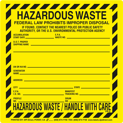  FP-2 Paper - 6x6 Hazardous Waste