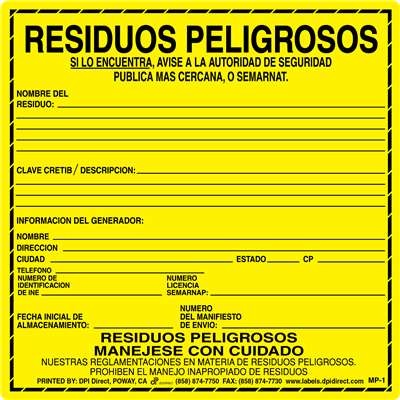 Residuos Peligrosos (MP-1) Custom